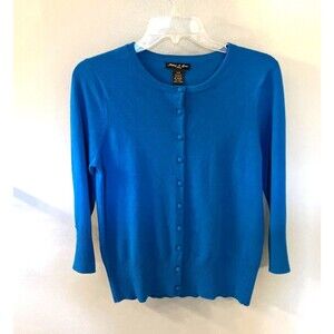 Audrey & Grace Petite Royal Blue Cardigan Sweater Size M/P
